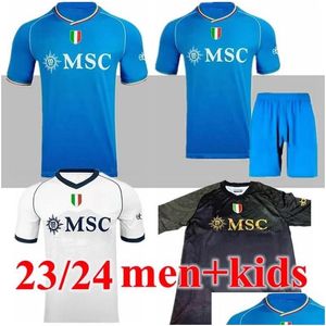 Joga strój 23 24 SSC Napoli Soccer Jerseys Kvaratskhelia Lozano Osimhen Anguissa Neapol Football Shirt Politano Maglia Mertens Mara Dh9k6