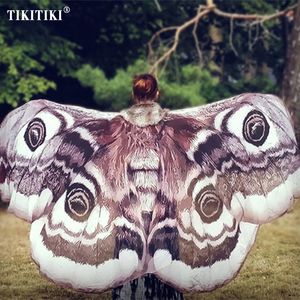 Kostium motywu Kobiety Renaissance Akcesoria Moth Butterfly Cape Halloween Szal Opakowanie nadrukowane motyle płaszcza wróżka elf ubranie 230830