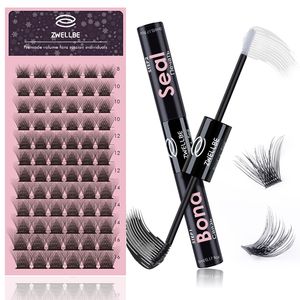 False Eyelashes DIY Eyelash Extension Kit 72Pcs Lash Clusters Thin Band Lashes with Super Hold Mascara Brush Bond and Seal Glue Makeup 230829