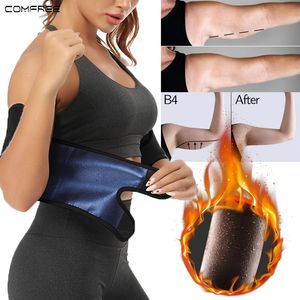 Midja mage shaper kvinnor arm bastu bälte trimmare svett band termisk fett brinnande formtäck viktminskning kompression kropp wraps arm bantning shaper 230829