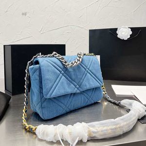 Mulheres francesas denim 19 clássico aba bolsa de ombro matelassê corrente acolchoada designer de moda grande capacidade bolsa de luxo crossbody tendência bolsa de chave cosmética