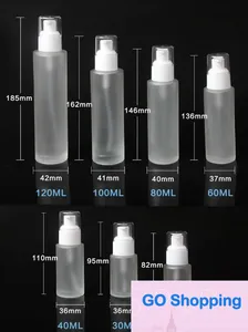 20ml 30ml 40ml 60ml 80ml 100ml 120ml Frascos de spray de perfume líquido DBC atacado Garrafa cosmética de vidro fosco Garrafa de bomba de loção recarregável por atacado