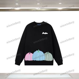 xinxinbuy Men women designer Sweatshirt Paris pumpkin dots Letter print green gray blue black white M-2XL