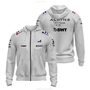 Mens hoodies tröjor sudadera con capucha de f1 para hombre y mujer camisa deportiva de carreras Oficial con cremallera de uno alpine f1