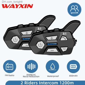 Wayxin R5 Мотоциклевые шлемы -шлемы FM Radio BT5.0 Communication Interphone Inter -Cropecunicador Moto Waterproof 2 Rider Q230830