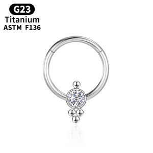 Piercings de tragus nariz arco de titânio cartilagem daith helix septo g23 women clicker industrial zircão de dobradiça segmento