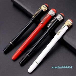 Penna a sfera di lusso di alta qualità Nero - ragno in metallo rosso con pennino Clip fine ufficio scuola cancelleria moda calligrafia inchiostro classico