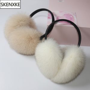 Ear Muffs Winter Women Luxury Real Fur Earmuffs Natural Warm Earmuff Cute Oversized Fluffy Genuine 230829