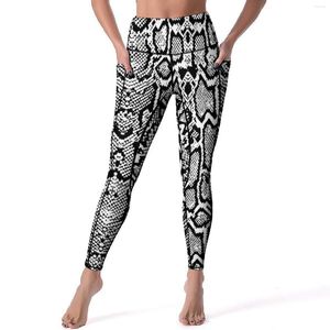 Kobiety legginsy szary wężowy nadruk dla sali gimnastyczne spodnie do jogi kobiety pchaj oddychające legginsy seksowne szybkie suchy design rajstopy sportowe