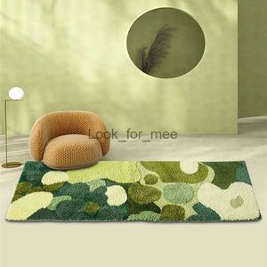 3D Stereo Moss Area Rug for Living Room Green Moss Carpet Bedroom Bedside Floor Mat Anti-slip Modern Shaggy Rugs Home Decor HKD230830