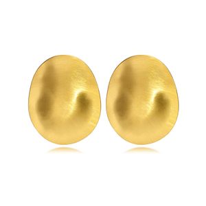 Mulheres senhora moda aço inoxidável escovado brincos para irmã presentes 28*35mm ouro prata