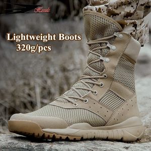 Sapatos de vestido 35 48 tamanho homens mulheres ultraleve sapatos de escalada ao ar livre treinamento tático exército botas verão malha respirável caminhadas deserto bota 230829