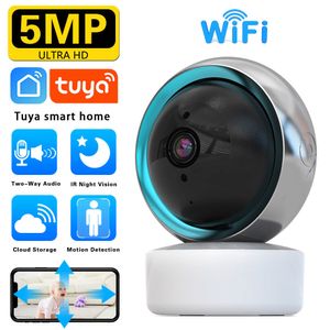 IP -kameror 5MP Tuya WiFi Auto Tracking Camera Video Surveillance HD Night Vision Tway Way Audio Cloud Smart Home Security 230830