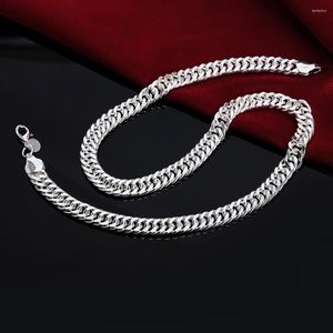Цепи моды 925 Серебряный цвет ожерелья для хвостов ювелирные изделия 20/24 дюйма 10 мм Классическое мужское ожерелье для мужчин вечеринки рождественские подарки
