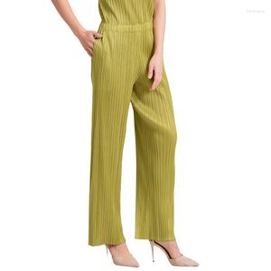 Женские штаны Yud 2023 Summer Miyake Plearted Loak Slim Casual Straight Stude Sound Color Low Price Place