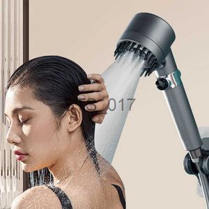 Bathroom Shower Heads 3 Modes Adjustable Shower Head 4 In 1 Massage Shower High Pressure Water Saving One-Key Stop Spray Nozzle Bathroom Parts x0830