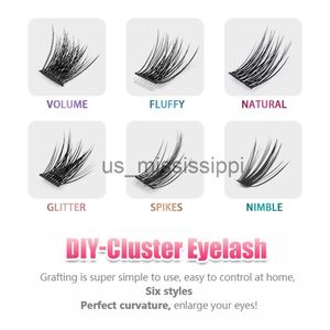 False Eyelashes MASSCAKU Clusters Eyelash Extensions 72 Volume Premade Fans Russian Lashes DIY Dovetail Segmented False Lash Extension x0830