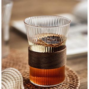 Copos de vinho 330ml copo de vidro transparente ins estilo japonês café suco de leite canecas de alta resistência bar de jantar uísque drinkware