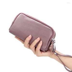 Portafogli Portafoglio da donna in pelle a 3 strati con zip grande capacità chiave del telefono organizer custodia portamonete lungo portacarte pochette di moda di lusso