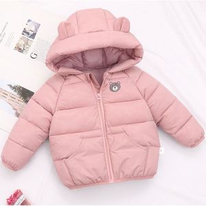 Jackor bättre mångsidig vinterjacka pojkar och flickor söt tecknad tryck huva varm kappa 0-7 år gammal Bebe Fashion Children's Clothing 230830