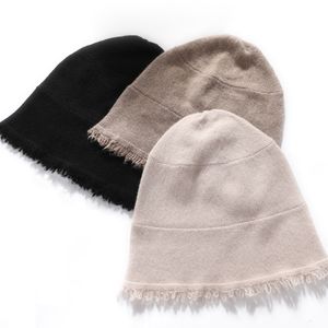 Beanie Skull Cap Autumn Winter Cashmere 35 Cap Knit Hat Broke Hem Warm Soft Beanie Wool Rough Edge Skullies Real Pushmina d 230829