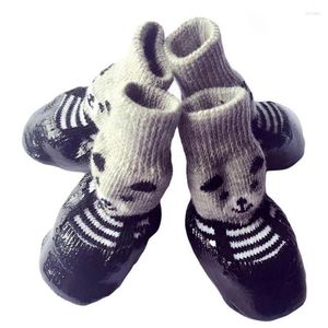 Abbigliamento per cani 4 pezzi / set carino cotone scarpe di gomma per animali domestici stivali da pioggia antiscivolo impermeabili calzini per cuccioli cani di taglia grande e piccola