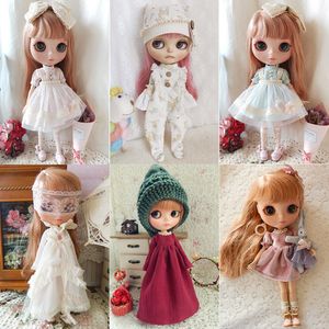 人形のアクセサリーBlyth Long Tshirtlace Skirt Barbies Dressdoll Cloths Princess Dress for Ymy licca azones ob24 ob27 fr 230830