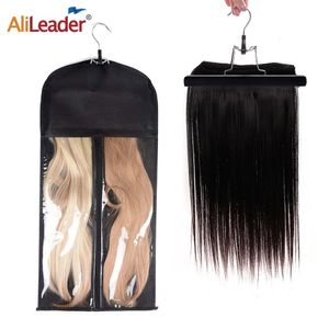 Wig Stand Alileader 4 Färger Portable Wig Bag With Hanger Wig Storage Bags Pack Holder For Virgin Hair Weft Clip in Hair Extension 230830