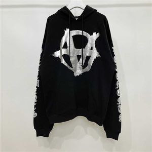 Herrtröjor tröjor högkvalitativa vetenskaper mode män hoodie 1 1 huva broderade veter gotiska tröjor kvinnor streetwear tröjor 513