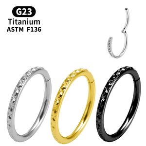 Titanium Cartilage Helix Zircon Piercing G23 Tragus Nose Ring Hoop Hinge Segment Earrings Clicker Women Body Jewelry Accessories