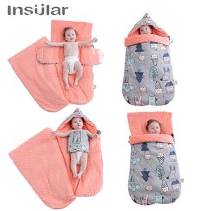 Sacos de dormir Insular Baby Sleeping Bag Cartoon Animal Algodão Nascido Stroller Saco de Dormir Envelopes de Cadeira de Rodas para Criança Infantil 1-3 Anos 230828