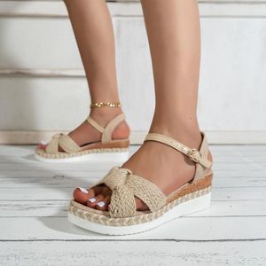 Sandalen Damen Offene Zehen Keil Sommer Plus Size Schuhe Römische Knöchelriemen Plattform Für Frauen 2023 Kausale Damen Sandalen