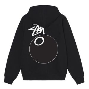 Stussy Hoodie Mens Designers 8 Billiard Hoodies Letters Sweatshirt Women Hoodie 8-Ball Tryckt toppar Långärmade par Lossa tröjor Hoody 392