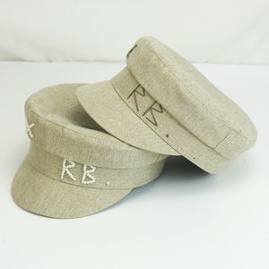 Berets Casual Baumwolle und Leinen Marine Hut Weibliche Frühling Sommer Atmungsaktive Koreanische Baskenmütze Britische Flache Kappe 230830