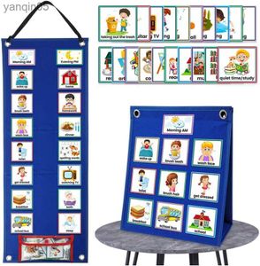 Intelligence toys ZUYYON Schedule Calendar 70Pcs Routine Chart Cards Autism Learning Materials Kids Visual Behavioral Tool Wall Planner for Home School 23830