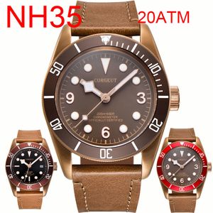 Relógios de pulso Corgeut NH35A Miyota Sport 20ATM Relógio Militar PVD Café Bronze Caso Safira Vidro Luminoso Deployant Clasp Deepwaterproof 230829