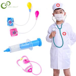 Verktyg Workshop 1 Set Simulation Doctor Nurse Work Children Uniform Cross Coat Halloween Costume Kids Cosplay Baby Toys Fancy Party Födelsedag WYW 230830