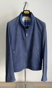 Jaquetas masculinas outono zilli crocodilo jaqueta de couro casual azul casaco tops