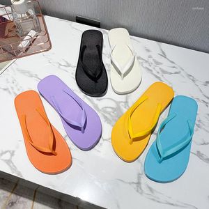 Slippers Женская обувь 2023 Candy Color Pvc Flip Flops Summer Par