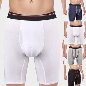 Cuecas Mens Sports Wear Leg Boxer Calças Algodão Cueca Breve Baixo