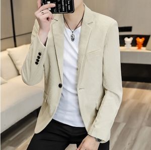 Mens Suits Blazers Herr Fashion Check Single Breasted Buckle Jacket Slim Fit Small Suit Casual Top Coat 230829