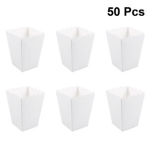 Confezione regalo 50 pezzi Scatole di carta per caramelle Scatola di popcorn Forniture per feste Scatole di popcorn bianche Snack di popcorn Vaschetta per alimenti Matrimonio Forniture di compleanno per bambini 230829