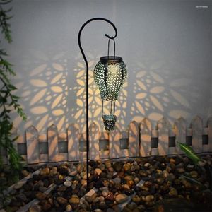 Solar Air Balloon Landscape Lamp Lighting Lawn Lantern Ground Plug Iron Patio Lanterns Exquisite Hanging Bronze
