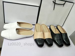 Hochwertige Luxus-Designer-Lederschuhe, Damen-Designer-Schuhe, rutschfeste, faule Hausschuhe, Marke, bequeme Canvas-Sattelanhänger mit flachem Boden, 2C-Kanal-Markenschuhe