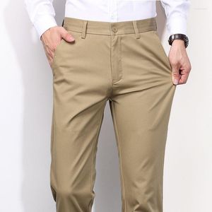 Men's Suits 2023 Summer Business Casual Suit Pants For Men Spring Autumn Male Formal Solid Silk Long Dress Baggy Office Trousers A57