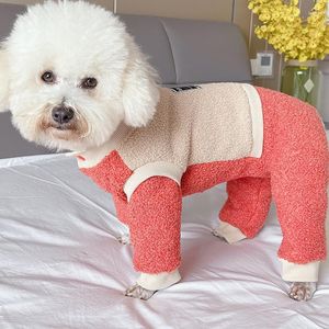 Psa odzież domowy kombinezon zima ciepłe ubrania szczeniaka zagęszczenie berberyjski polar piżama dla małych psów kurtka Chihuahua pudle płaszcz kombinezonu