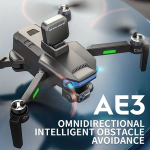 AE3-ProMax Drone de nível profissional 5G Motor sem escova Posicionamento GPS Gimbal de três eixos Posicionamento de fluxo óptico para evitar obstáculos inteligentes Câmera dupla HD