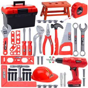 Verktyg Workshop Z3 Children S Tool Set With Electric Toy Drill Kids Power Construction Play Kit för småbarn Boys Girls 230830