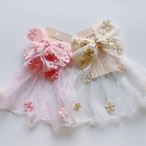 Headpieces Acessórios de cabelo infantis Flower Girl Top Clip Bow Wedding