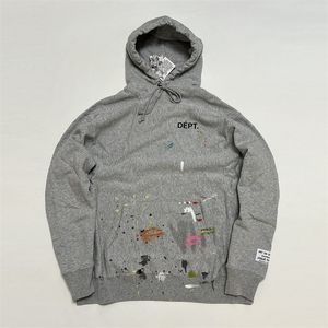 Men s hoodies tröjor toppkvalitet gd 22fw franska hoodie manlig kvinnlig överdimensionerad vintage målade hooded tröjor 230829